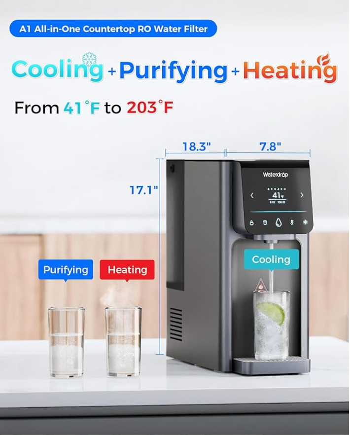 Waterdrop Reverse Osmosis Hot Cold Water Dispenser, A1